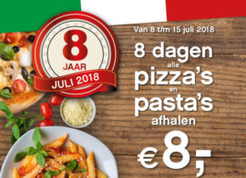 I Fratelli 8 jaar - pizza's en pasta's afhalen € 8,-